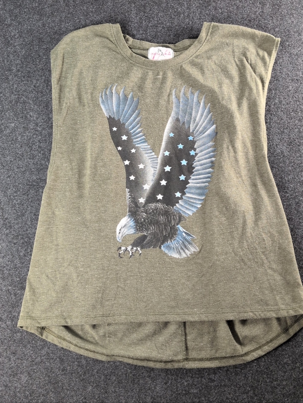 Gypsy Chic Olive Eagle Graphic Top